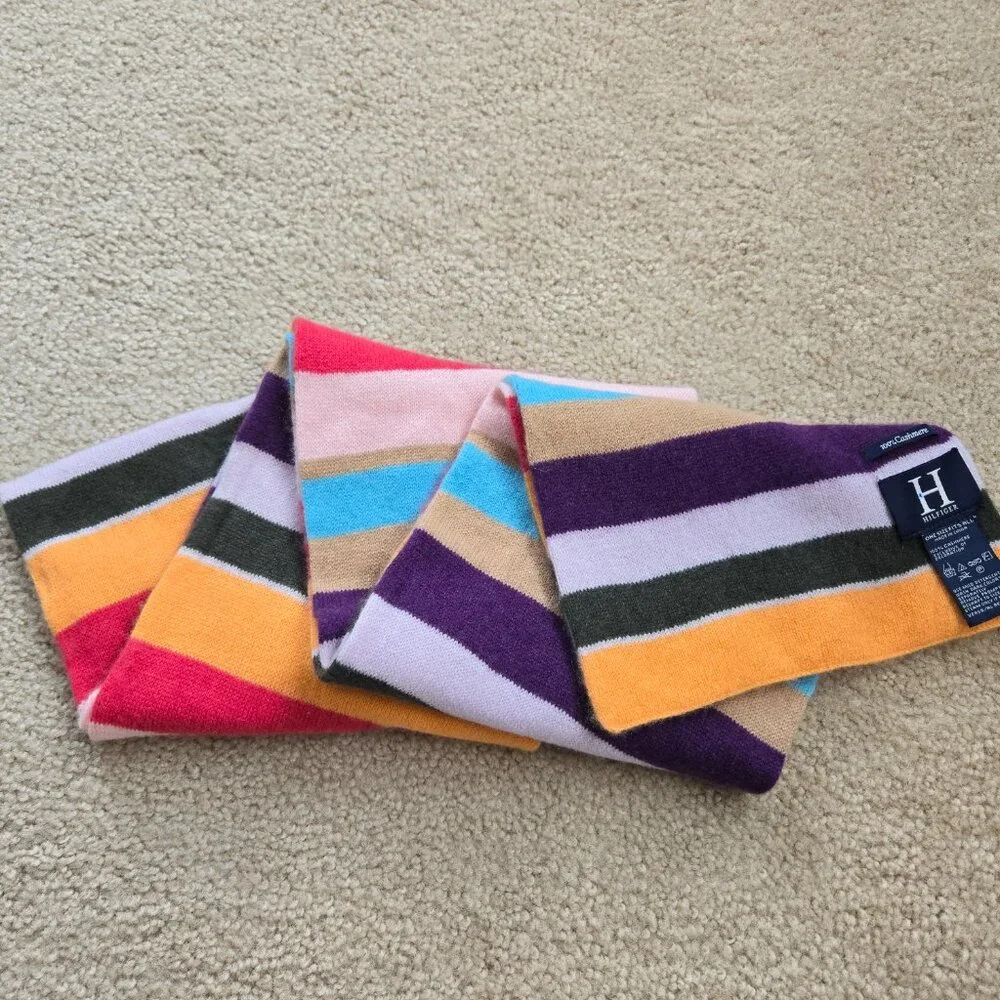 Colorful striped cashmere scarf Hilfiger